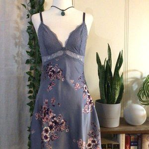 🍑 Blue Floral Mini Slip Dress